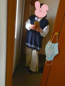 「Honeys（ハニーズ）のアイテム（スリッポン）」を使った、ほくゆきさん（レディース・157cm）の冬コーディネート