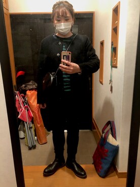 「A part by（アパートバイ）のアイテム（ノーカラージャケット）」を使った、なまなまささん（レディース・151cm）の冬コーディネート