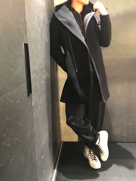「アイテム（ダッフルコート、ホワイト系）」を使った、yk@さん（メンズ・178cm）の秋コーディネート