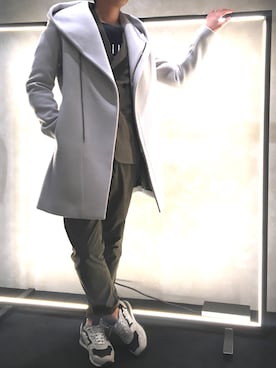 「アイテム（ダッフルコート、ホワイト系）」を使った、yk@さん（メンズ・178cm）の秋コーディネート