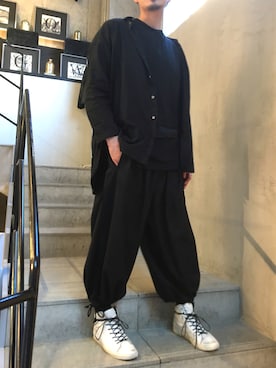 「Yohji Yamamoto（ヨウジヤマモト）のアイテム（パンツ）」を使った、yk@さん（メンズ・178cm）の冬コーディネート
