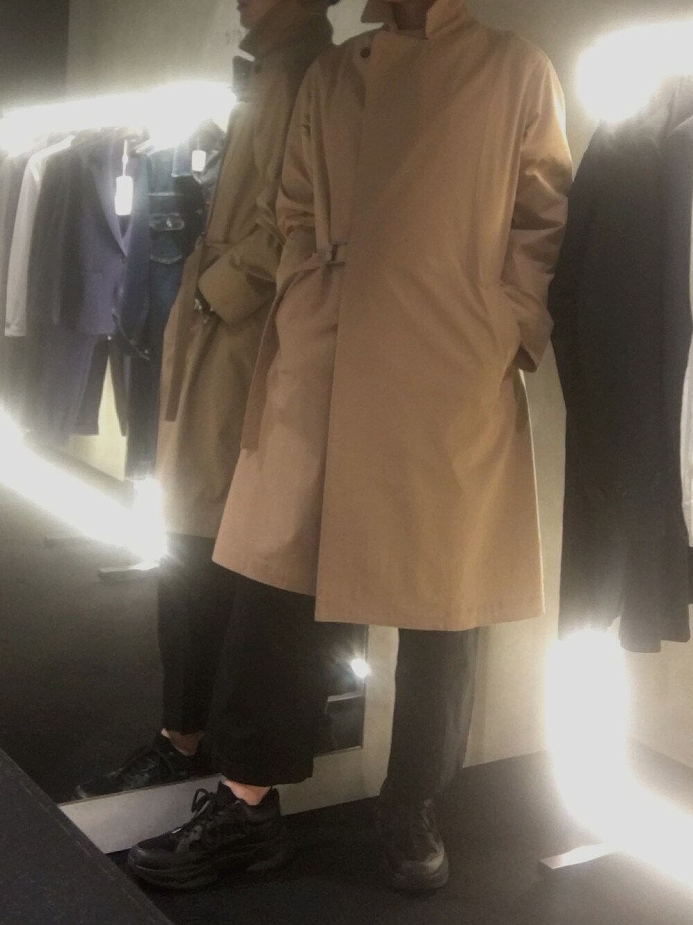希少✨junhashimoto トレンチコート　フロントカット　紺　サイズ3 希少✨junhashimoto トレンチコート フロントカット 紺 サイズ3