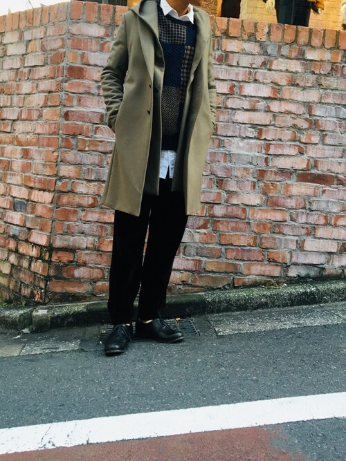 KAZUYUKI KUMAGAI カシミヤ混ストレッチメルトン フーデッド