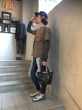 「B'2nd（ビーセカンド）のアイテム（バッグ）」を使った、yk@さん（メンズ・178cm）の春コーディネート