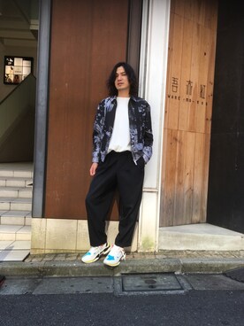 「LUSOR（ルーソル）のLUSOR（ルーソル）Tシャツ（Tシャツ/カットソー、ホワイト系）」を使った、y@さん（メンズ・178cm）の秋コーディネート