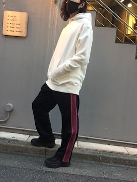 「ATON（エイトン）のATON（エイトン）SUVIN GARMENT DYE / フーディー（パーカー、ホワイト系）」を使った、y@さん（メンズ・178cm）の秋コーディネート