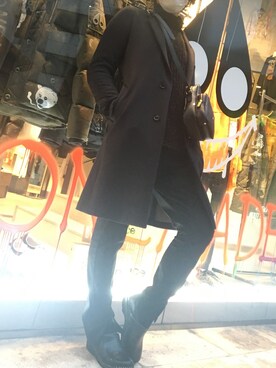 「LUSOR（ルーソル）のLUSOR（ルーソル）スビンプラチナムタートルネック（Tシャツ/カットソー、ブラック系）」を使った、y@さん（メンズ・178cm）の秋コーディネート