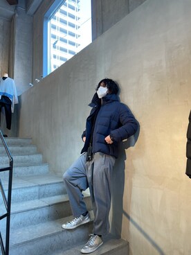 「OURET（オーレット）のアイテム（パンツ）」を使った、yk@さん（メンズ・178cm）の冬コーディネート