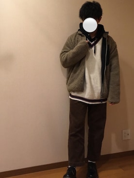 「アイテム（ブルゾン）」を使った、ままてさん（メンズ・171cm・10代）の冬コーディネート