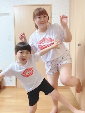「親子でおそろい」｜「アイテム（ルームウェア）」を使った、Mayuさん（レディース・152cm）の春コーディネート