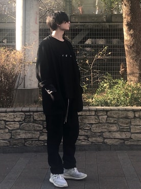 「Y's（ワイズ）のアイテム（セットアップ）」を使った、与一さん（メンズ・182cm）の冬コーディネート