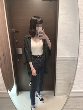 「OZOC（オゾック）のアイテム（デニムパンツ）」を使った、あんこさん（レディース・161cm）の夏コーディネート