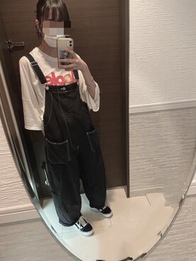 「RAGEBLUE（レイジブルー）のアイテム（オールインワン・サロペット）」を使った、あんこさん（レディース・161cm）の夏コーディネート