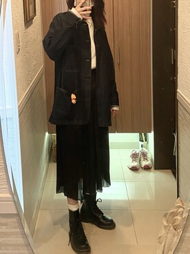 「UNIQLO（ユニクロ）のアイテム（デニムジャケット、ブルー系）」を使った、あんこさん（レディース・161cm）の春コーディネート