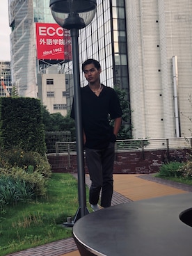 「アイテム（チノパンツ）」を使った、AYUMUさん（メンズ・180cm・10代）の冬コーディネート