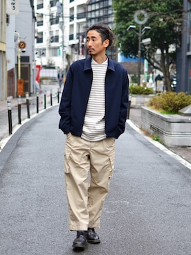 「マリン」｜「アイテム（ブルゾン）」を使った、68&BROTHERS TOKYO STAFFさん（メンズ・171cm）の春コーディネート