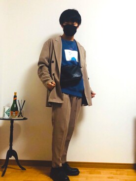 「JUNRED（ジュンレッド）のアイテム（スウェット）」を使った、ノリヒコさん（メンズ・161cm）の春コーディネート
