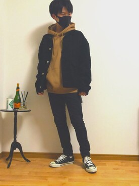 「koe（コエ）のアイテム（パーカー）」を使った、ノリヒコさん（メンズ・161cm）の春コーディネート