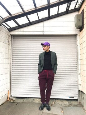 「アイテム（ドレスシューズ、グリーン系）」を使った、リューマさん（メンズ・170cm）の春コーディネート