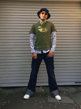 「Pretty Green（プリティーグリーン）のアイテム」を使った、リューマさん（メンズ・170cm）の春コーディネート