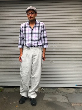「BLACK LABEL CRESTBRIDGE」｜「アイテム（パンツ）」を使った、リューマさん（メンズ・170cm）の夏コーディネート