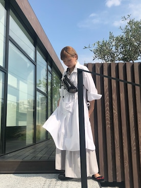 「BEAMS」｜「アイテム（ボディバッグ/ウエストポーチ）」を使った、lunaito413さん（レディース・155cm）の夏コーディネート