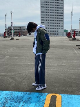 「秋先取りコーデ」｜「アイテム（MA-1）」を使った、Kaitoさん（メンズ・173cm）の秋コーディネート