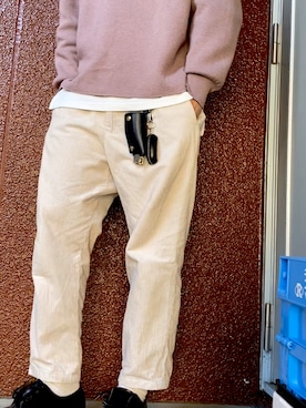 「WYM LIDNM（ウィム バイ リドム）のMILANO RIB HEAVY WEIGHT PO KNIT（ニット/セーター）」を使った、ひらちゃんさん（メンズ・165cm）の春コーディネート