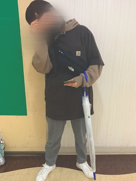 「carhartt」｜「アイテム（ハンチング/ベレー帽）」を使った、umiさん（レディース・161cm）の秋コーディネート