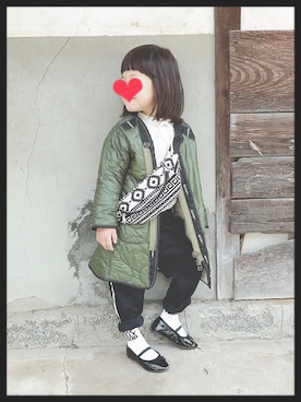 「キルティングコート」｜りりぃ。さん（キッズ・100cm）の冬コーディネート