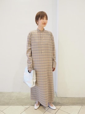 「BEAUTY&YOUTH UNITED ARROWS（ビューティーアンドユースユナイテッドアローズ）のBY∴ Vカットスクエアトゥフラットシューズ 1.0◆（パンプス）」を使った、上中（kaminaka）さん（レディース・158cm）の冬コーディネート