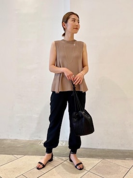 「BEAUTY&YOUTH UNITED ARROWS（ビューティーアンドユースユナイテッドアローズ）のBY カラーコンビミックスチェーンネックレス ◆（ネックレス）」を使った、上中（kaminaka）さん（レディース・158cm）の夏コーディネート