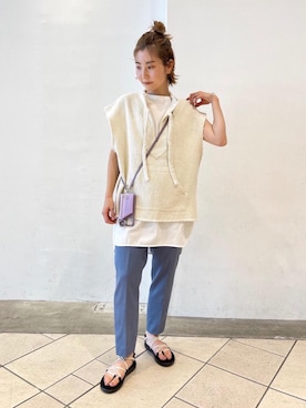 「BAITS（ベイツ）のアイテム」を使った、上中（kaminaka）さん（レディース・158cm）の夏コーディネート