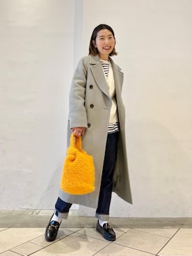 「Tシャツ/カットソー」｜「アイテム（その他アウター）」を使った、上中（kaminaka）さん（レディース・158cm）の冬コーディネート