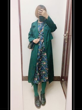 「RAINBOW（レインボー）のアイテム」を使った、ミナミさん（レディース・155cm）の秋コーディネート