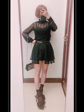 「BUBBLES（バブルス）のアイテム（パンツ）」を使った、ミナミさん（レディース・155cm）の秋コーディネート