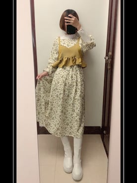 「STAR（スター）のアイテム」を使った、ミナミさん（レディース・155cm）の冬コーディネート