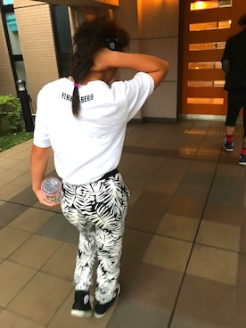 「H&M（エイチ・アンド・エム）のアイテム（パンツ、ホワイト系）」を使った、yayoさん（レディース・140cm）の夏コーディネート