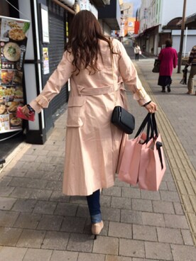 eimy istoireのトレンチコート（ピンク系）を使った人気ファッション