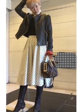 「MICHAEL KORS（マイケルコース）のアイテム（ジャケット/アウター）」を使った、naoさん（レディース・170cm）の冬コーディネート