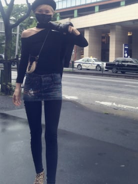 「ハンサムコーデ」｜「アイテム（ライダースジャケット）」を使った、naoさん（レディース・170cm）の春コーディネート