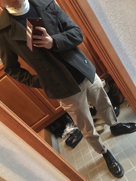 「Hanjiro（ハンジロー）のアイテム」を使った、ぺろすさん（メンズ・168cm）の冬コーディネート