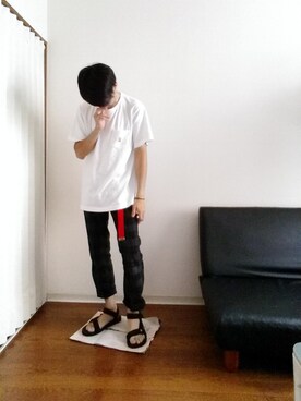 「BIG SMITH（ビッグスミス）のアイテム（パンツ）」を使った、光さん（メンズ・167cm）の夏コーディネート