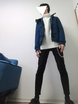 「ZIP FIVE（ジップファイブ）のアイテム（ダッフルコート）」を使った、光さん（メンズ・167cm）の秋コーディネート