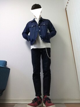 「ZIP FIVE（ジップファイブ）のアイテム（デニムジャケット）」を使った、光さん（メンズ・167cm）の秋コーディネート