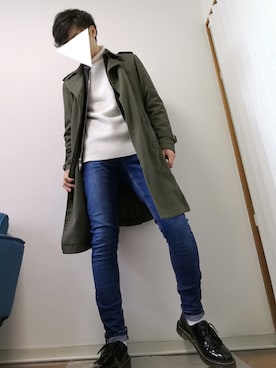 「マーチン」｜「アイテム（ライダースジャケット）」を使った、光さん（メンズ・167cm）の冬コーディネート