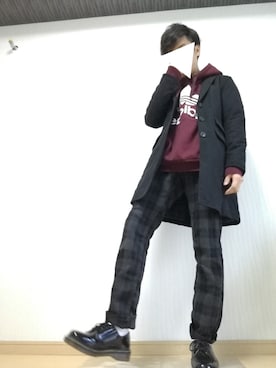 「BIG SMITH（ビッグスミス）のアイテム（パンツ）」を使った、光さん（メンズ・167cm）の冬コーディネート