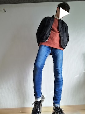 「マーチン」｜「アイテム（MA-1）」を使った、光さん（メンズ・167cm）の冬コーディネート