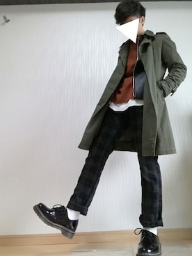 「BIG SMITH（ビッグスミス）のアイテム（パンツ）」を使った、光さん（メンズ・167cm）の冬コーディネート