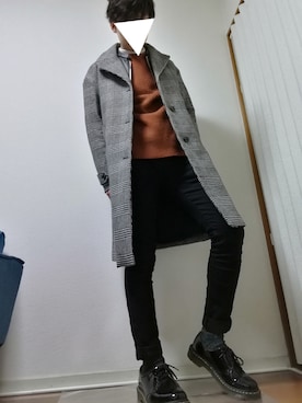 「マーチン」｜「アイテム（チェスターコート）」を使った、光さん（メンズ・167cm）の冬コーディネート